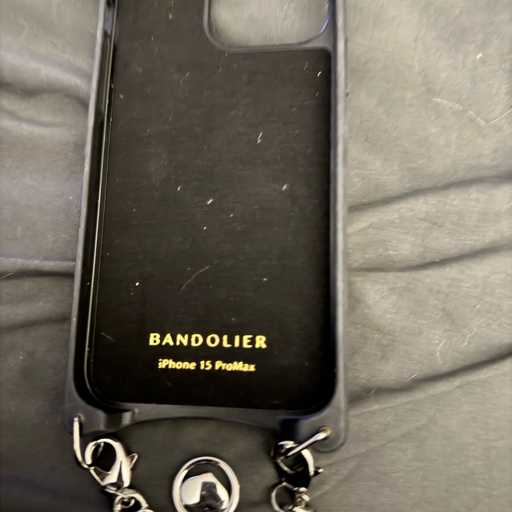 Bandolier Gray Designer Phone Case with Chain wristlet - Picture 3 of 3